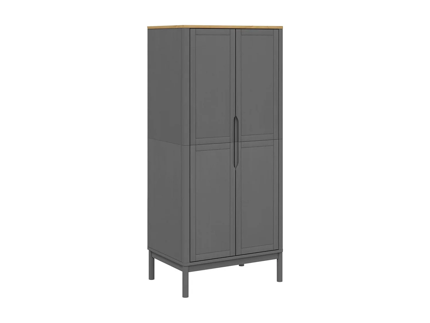 Kleiderschrank FLORO Grau 77x53x171 cm Massivholz Kiefer