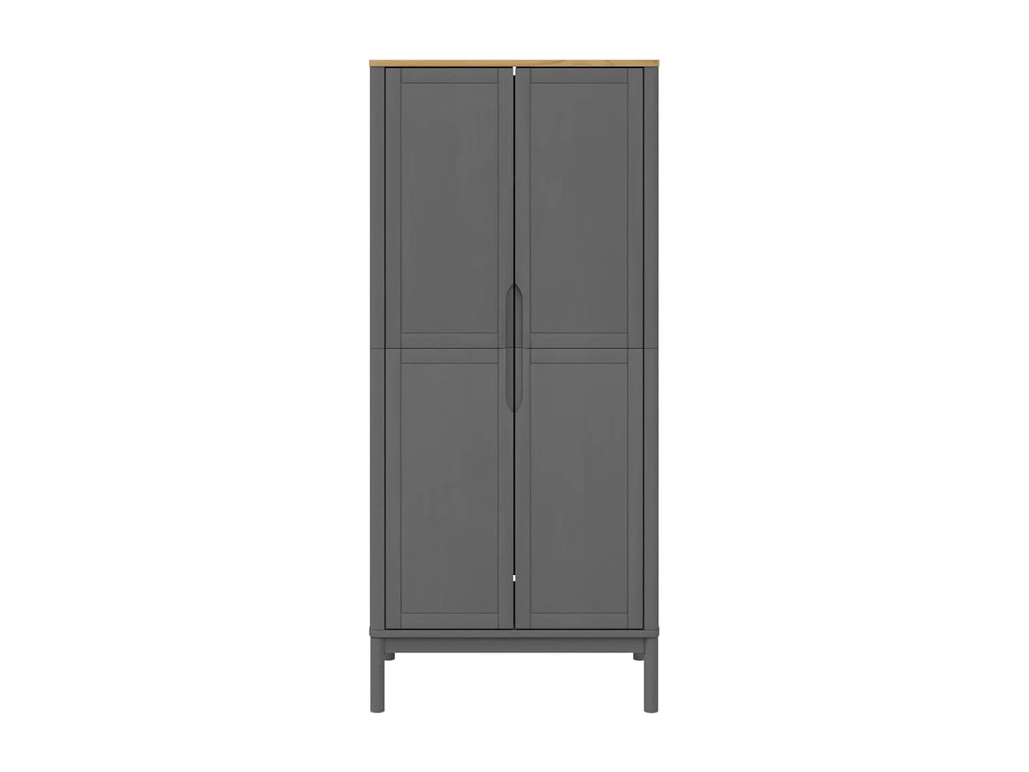 Kleiderschrank FLORO Grau 77x53x171 cm Massivholz Kiefer