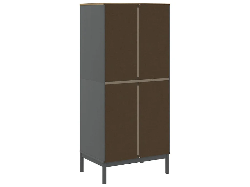 Garde-robe FLORO gris 77x53x171 cm bois massif de pin
