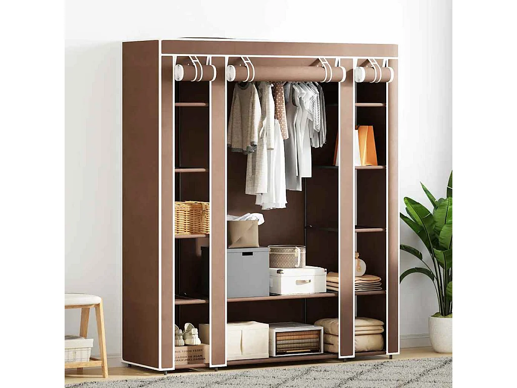 Armoire avec compartiments et tiges 45 x 150 x 176 cm Marron