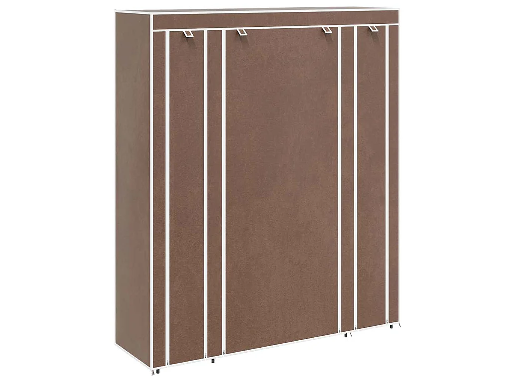 Armario de tela compartimentos y varillas marrón 45x150x176cm