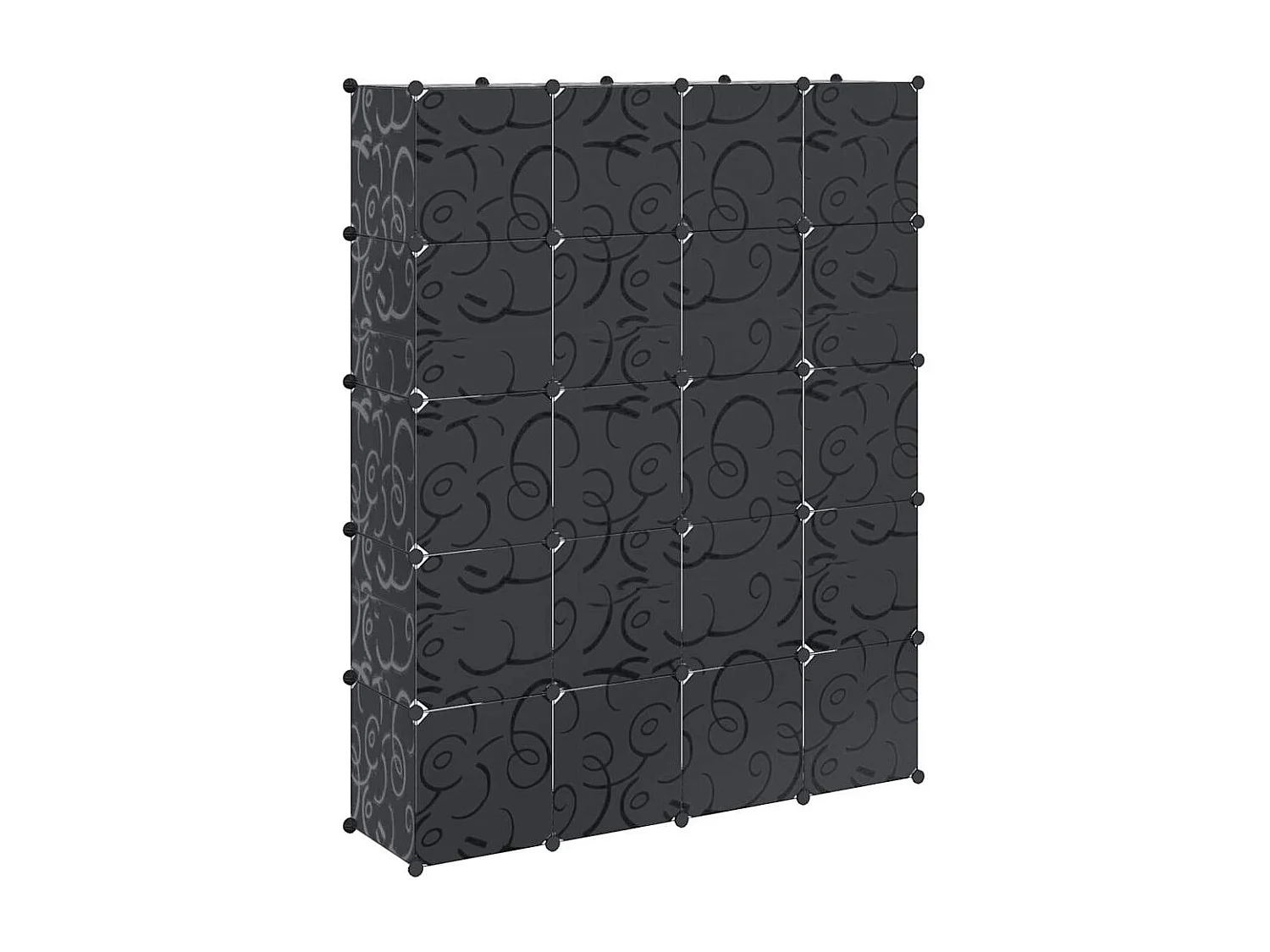 Modularer Schrank mit 14 Fächern schwarz/weiß 37x146x180,5cm
