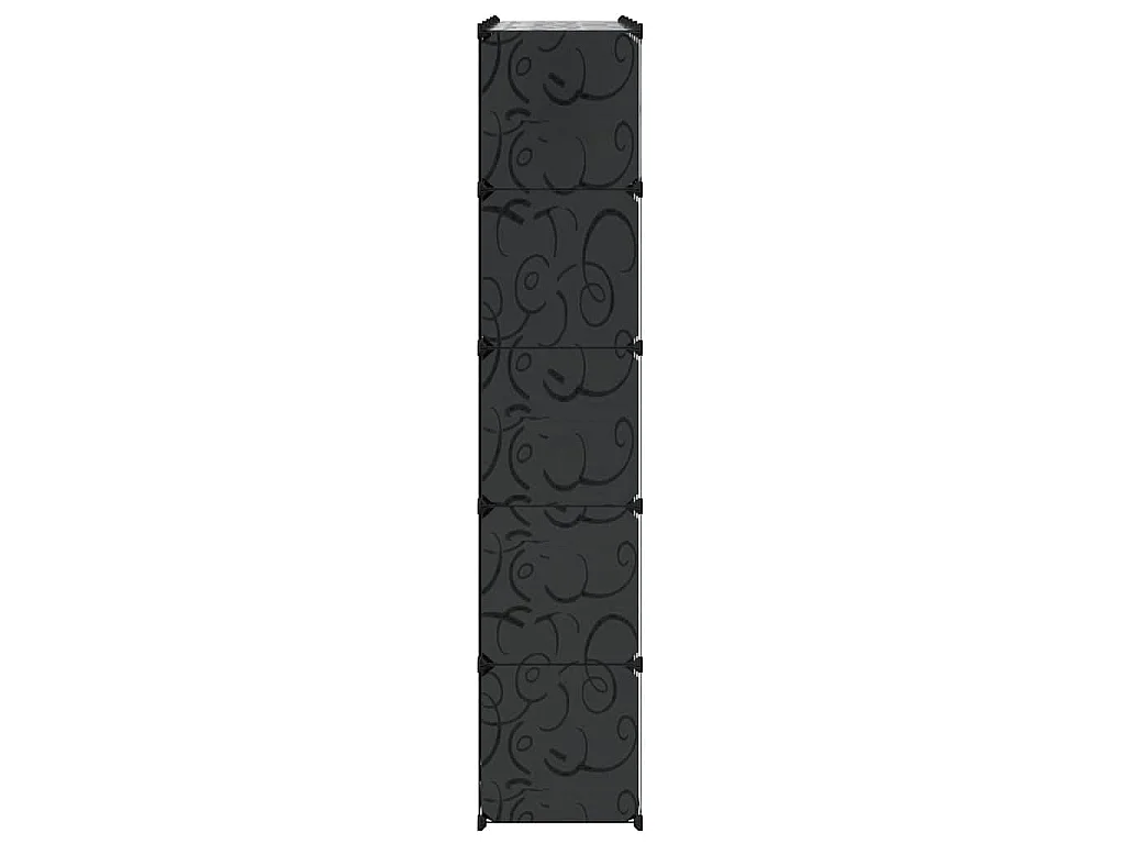 Armário plástico modular 14 gavetas 37x146x180,5cm preto branco