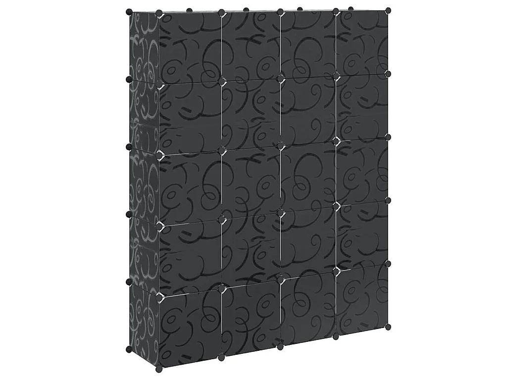 Modularer Schrank mit 14 Fächern schwarz/weiß 37x146x180,5cm