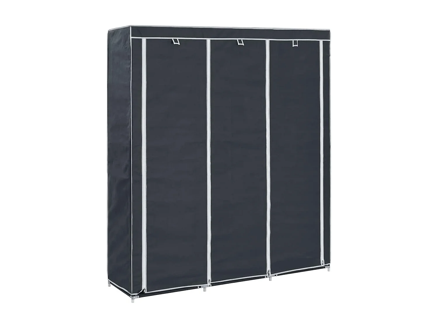 Armoire avec compartiments et barres Noir 150x45x175 cm Tissu