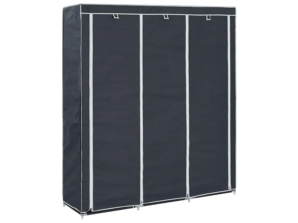 Armoire avec compartiments et barres Noir 150x45x175 cm Tissu