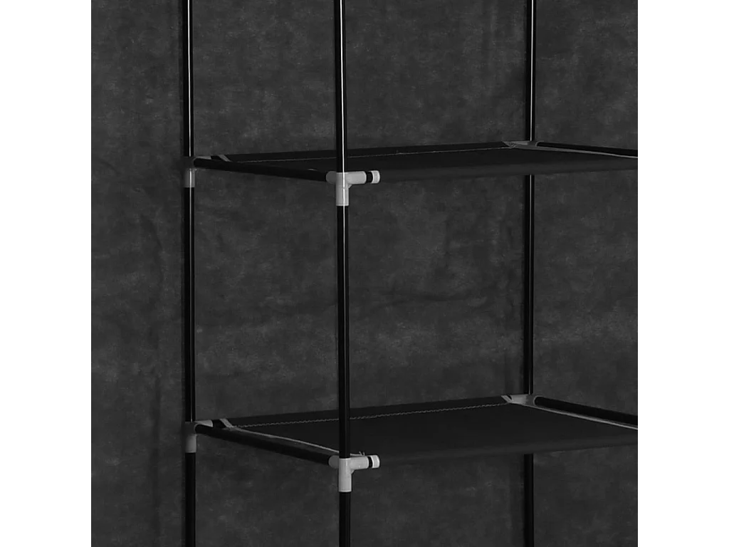 Armoire avec compartiments et barres Noir 150x45x175 cm Tissu