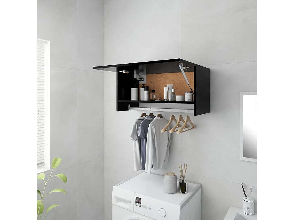 Kleiderschrank Schwarz 70x32,5x35 cm Holzwerkstoff