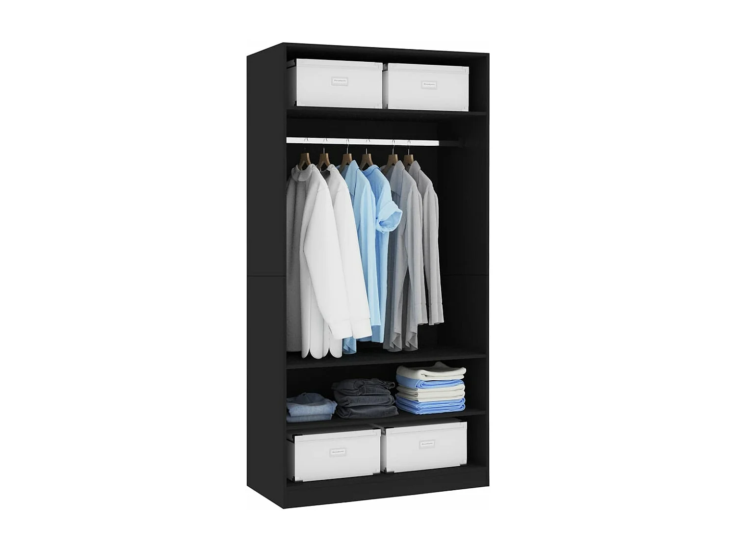 Kleiderschrank Schwarz 100x50x200 cm Holzwerkstoff