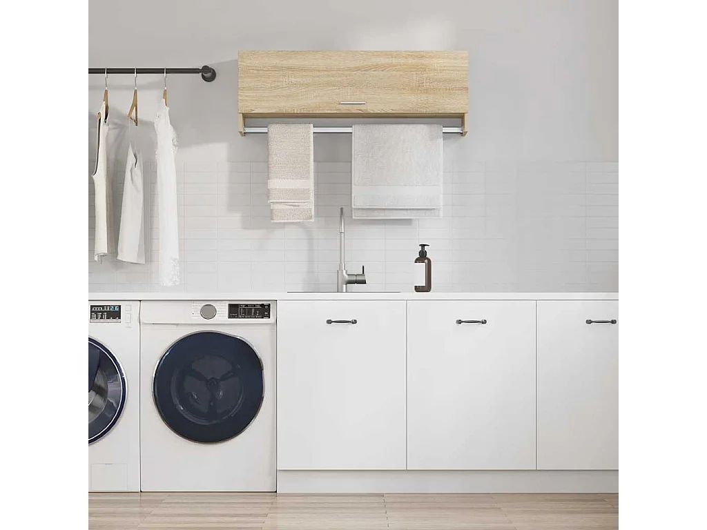 Armario de madera contrachapada roble Sonoma 100x32,5x35 cm