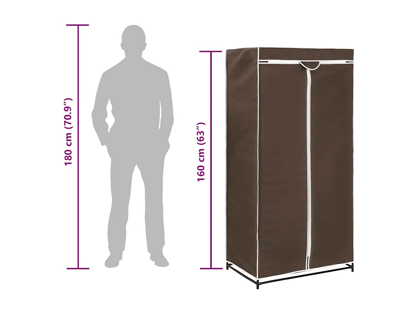 Garde-robe Marron 75x50x160 cm