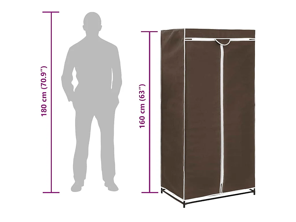 Armadio Marrone 75x50x160 cm