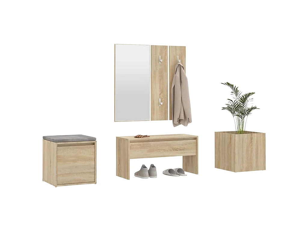 Ensemble de meubles de couloir Chêne Sonoma Bois d'ingénierie