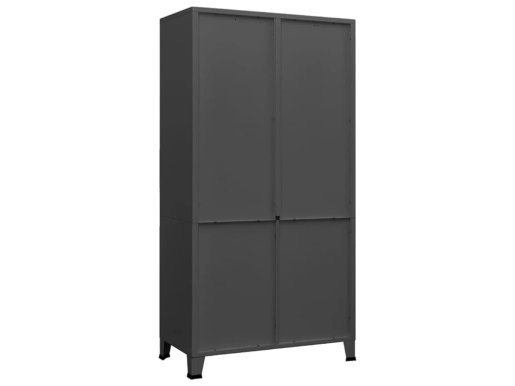 Kledingkast industrieel 90x50x180 cm metaal antracietkleurig