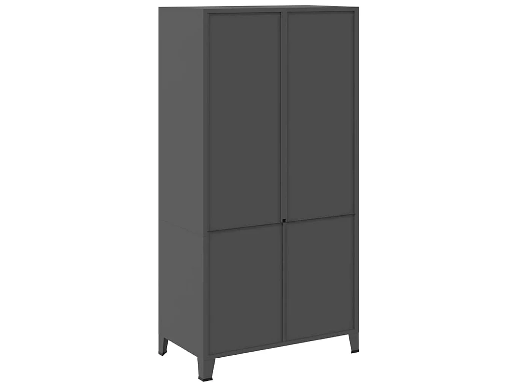 Kledingkast industrieel 90x50x180 cm metaal antracietkleurig