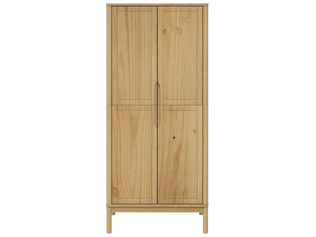 Armadio FLORO Marrone Cera 77x53x171 cm Legno Massello di Pino