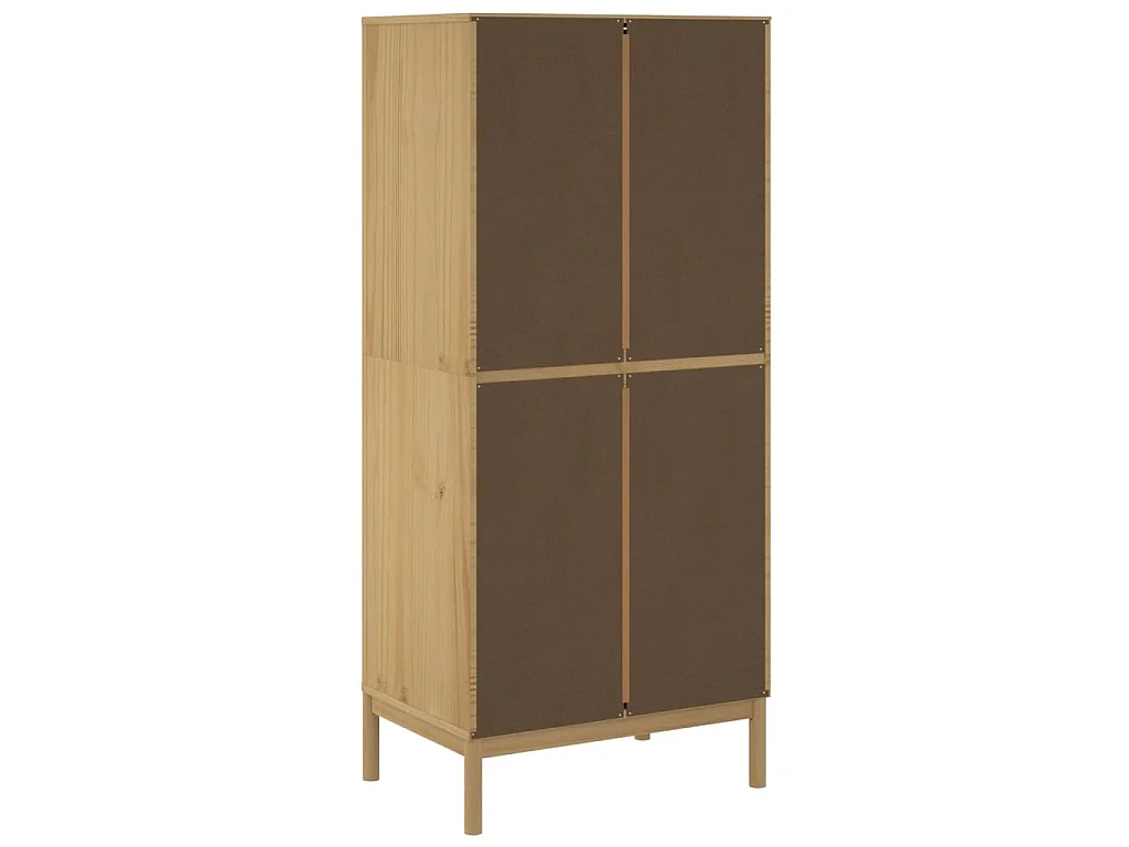Armadio FLORO Marrone Cera 77x53x171 cm Legno Massello di Pino