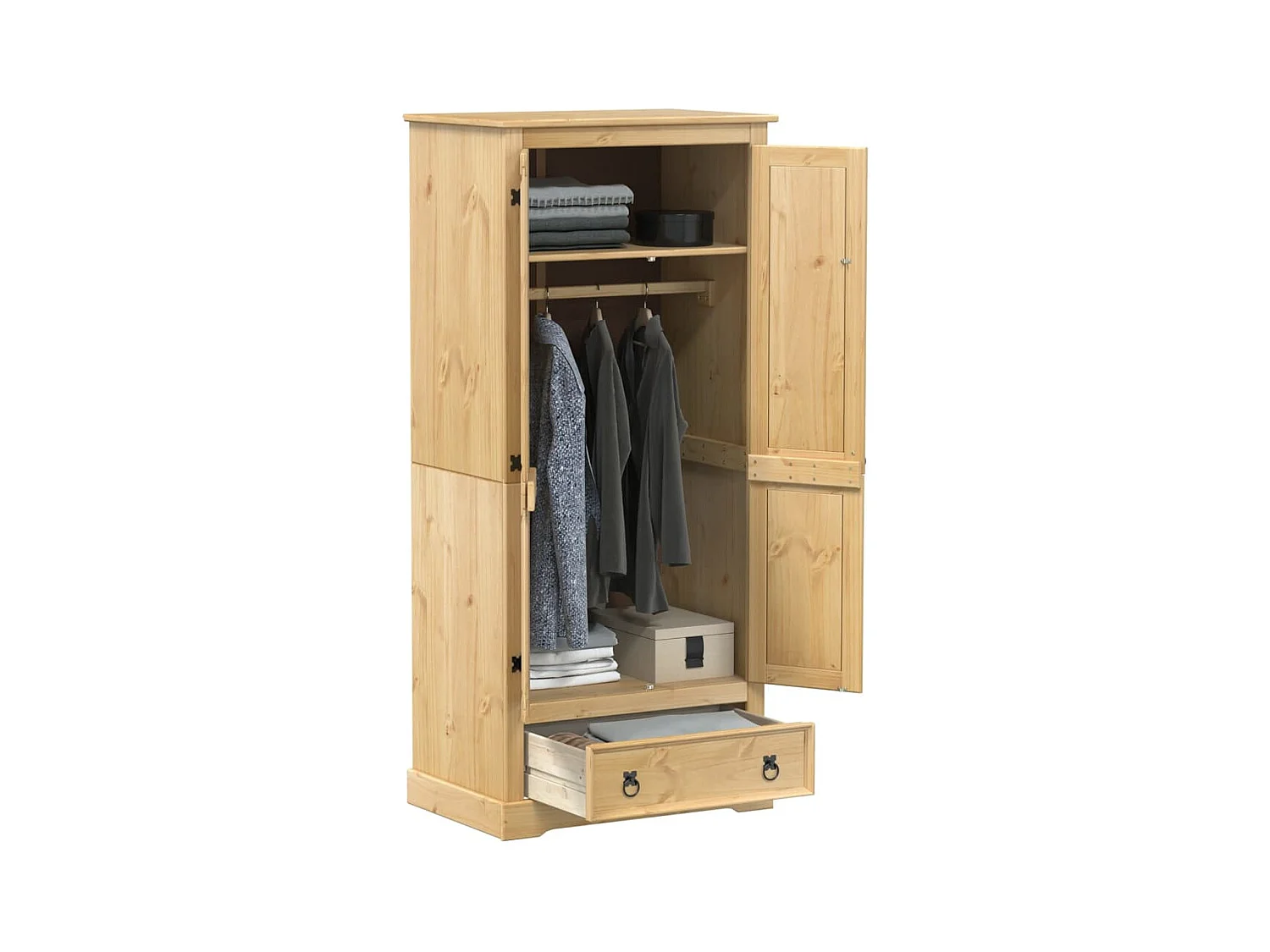 Kledingkast Corona 76x50x170 cm massief grenenhout