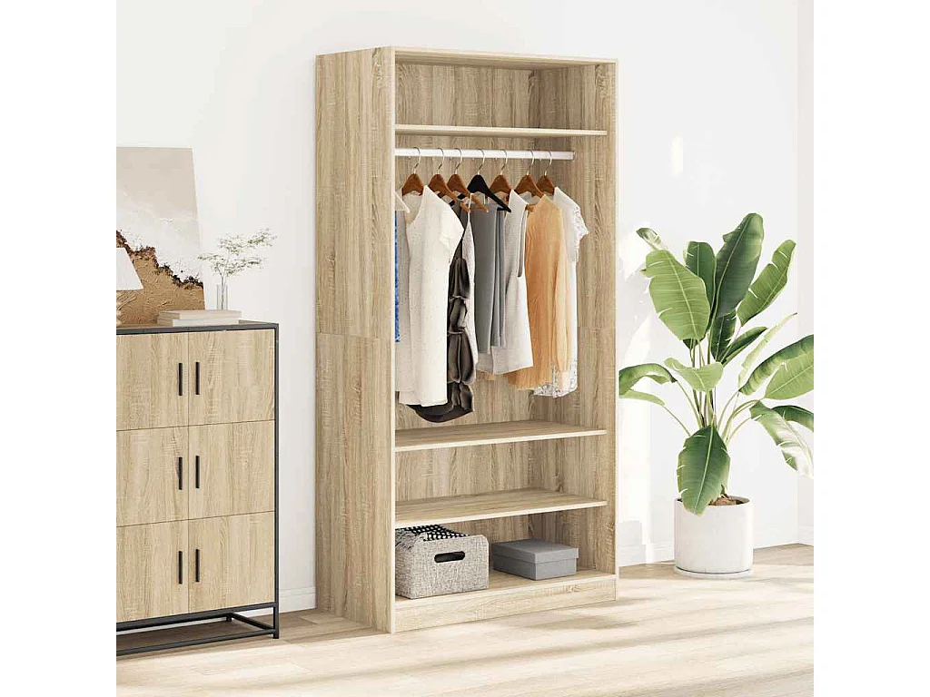 Kleiderschrank Sonoma-Eiche 100x50x200 cm Holzwerkstoff