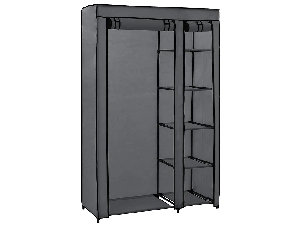 Garde-robe pliable Gris 110x45x175 cm Tissu