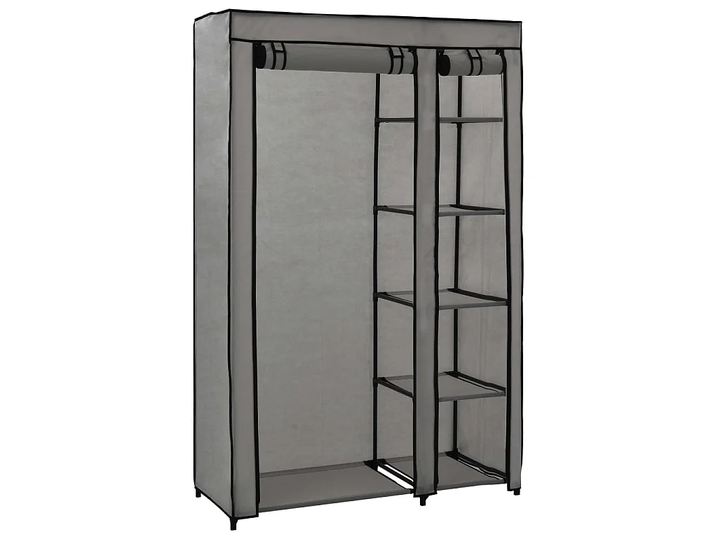 Garde-robe pliable Gris 110x45x175 cm Tissu