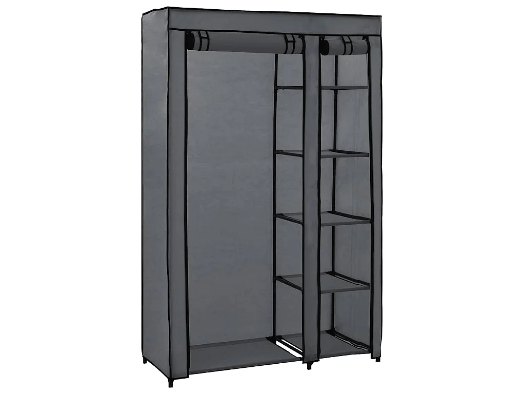 Faltschrank Grau 110x45x175 cm Stoff
