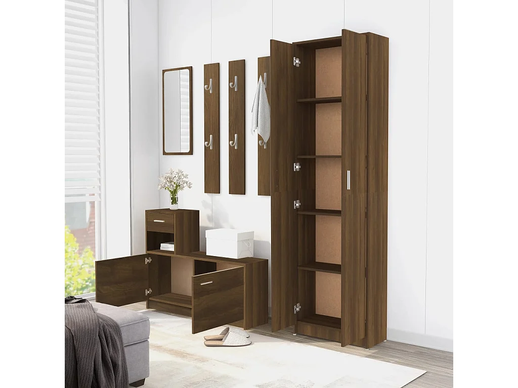 Garde-robe couloir Chêne marron 55x25x189 cm Bois d'ingénierie