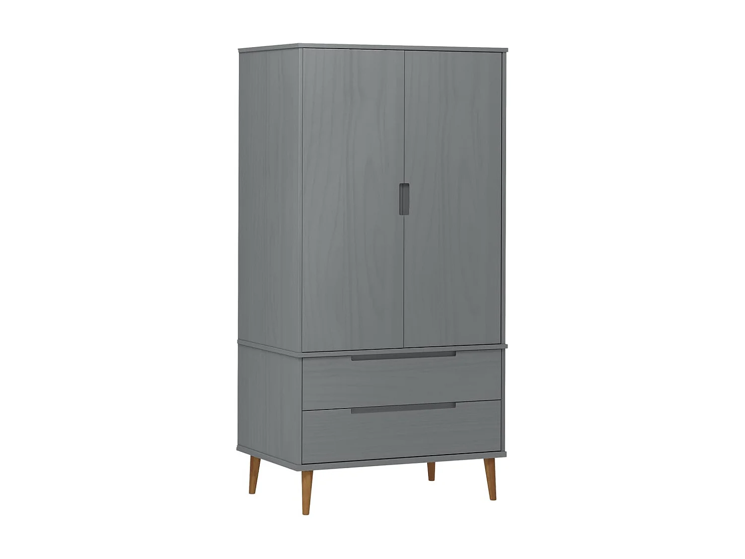 Garde-robe MOLDE Gris 90x55x175 cm Bois massif de pin