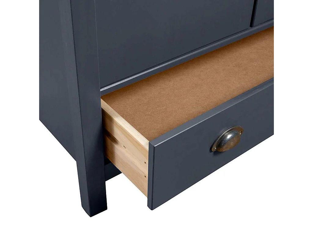 Garde-robe à 3 portes Hill Gris 127x50x170 cm Pin solide