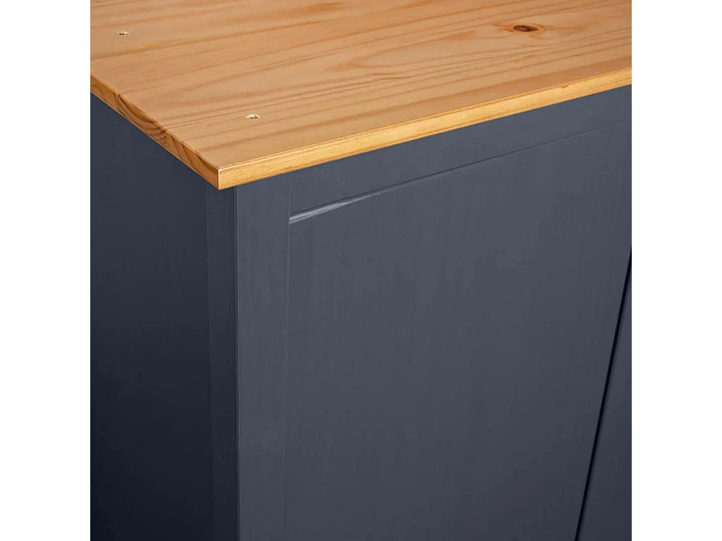 Garde-robe à 3 portes Hill Gris 127x50x170 cm Pin solide