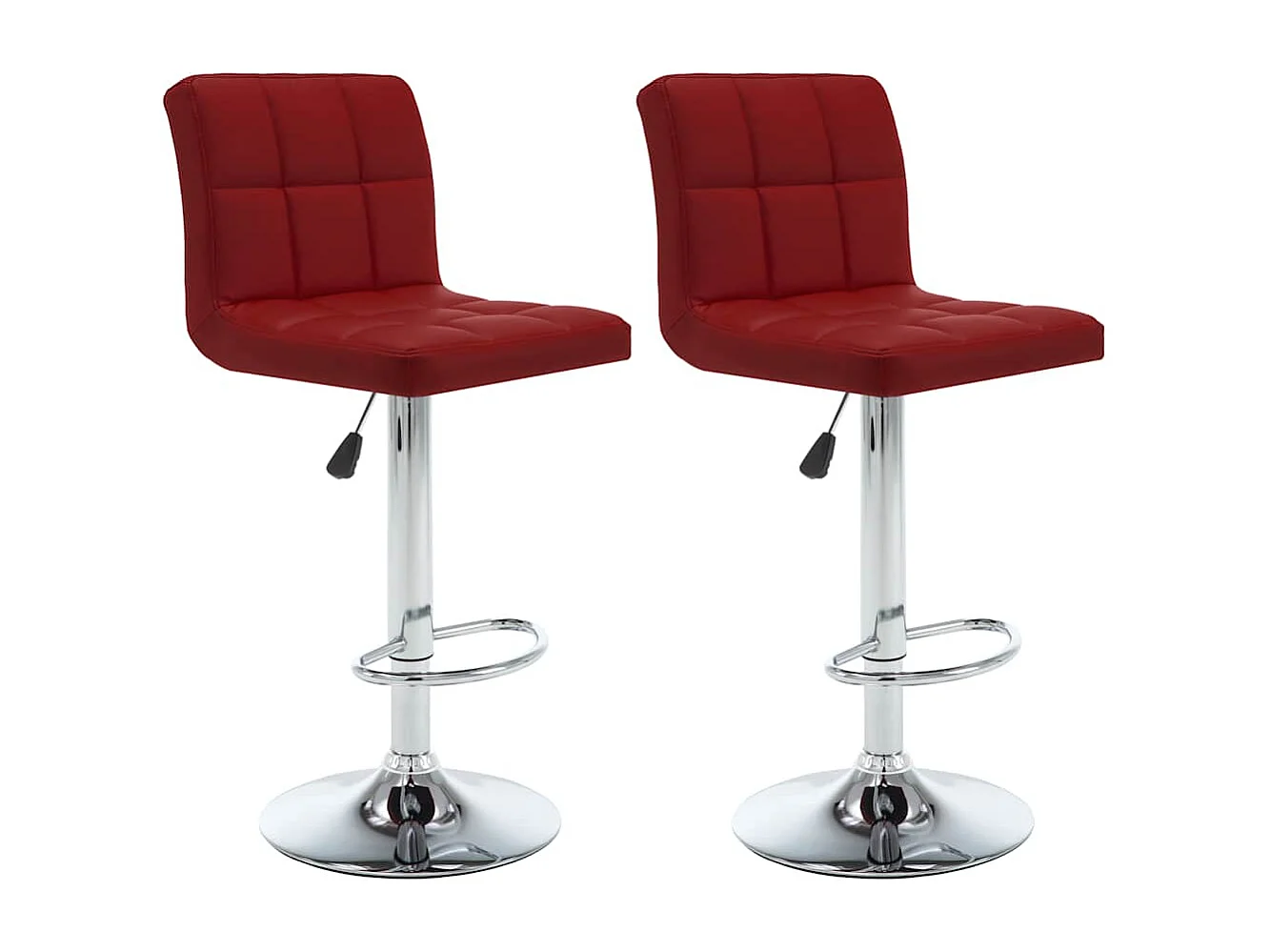 Tabourets de bar lot de 2 rouge bordeaux similicuir