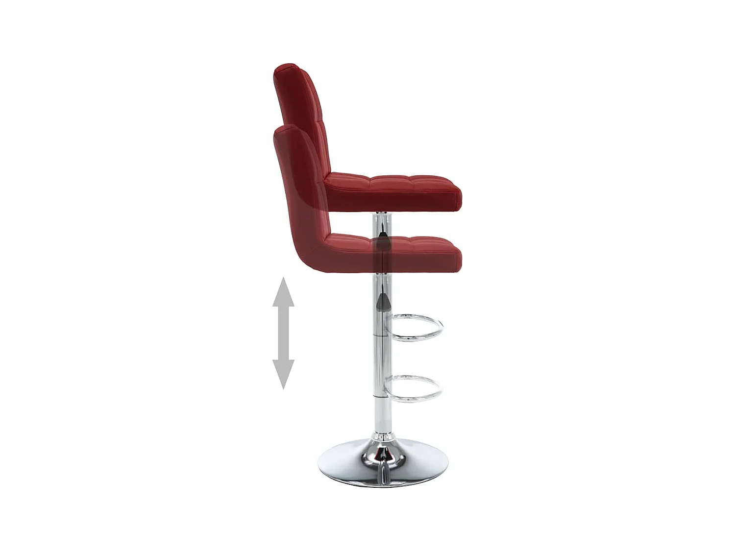 Tabourets de bar lot de 2 rouge bordeaux similicuir