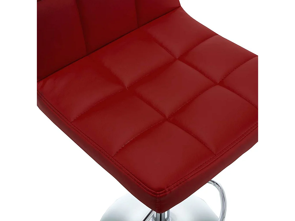 Tabourets de bar lot de 2 rouge bordeaux similicuir