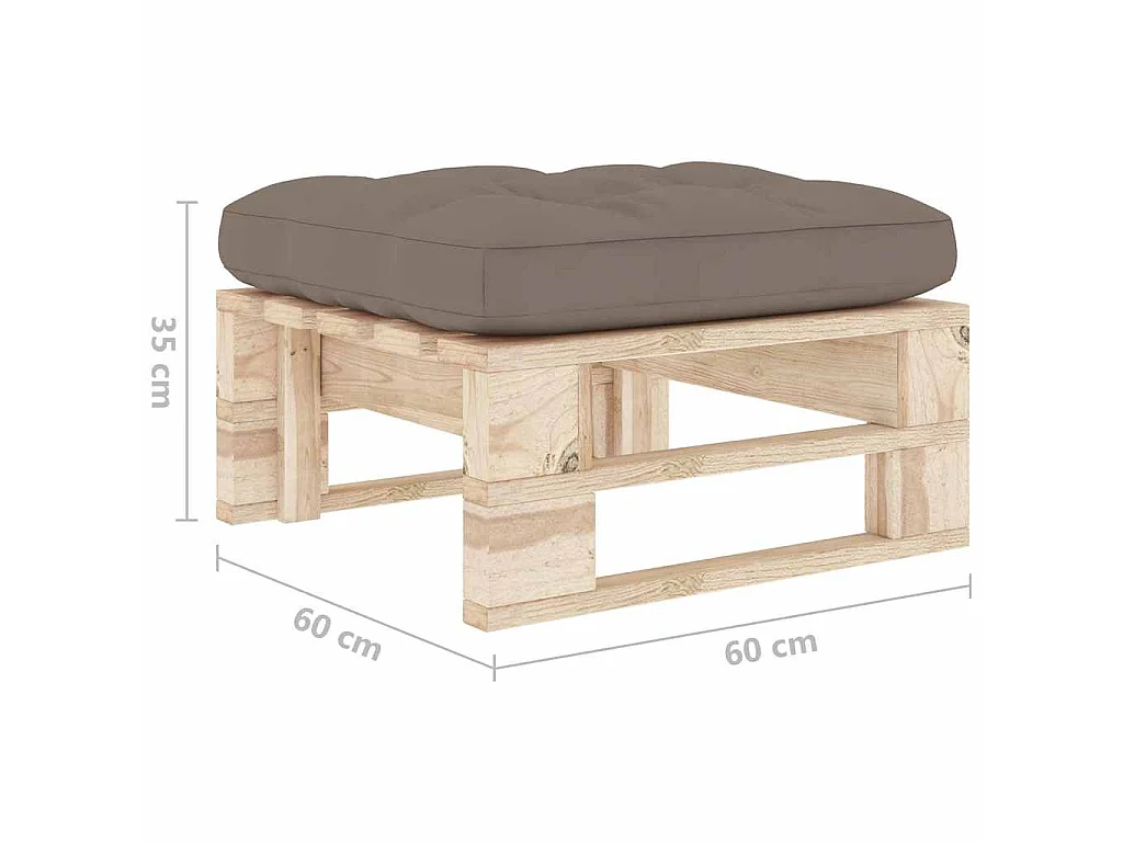 Pouf palette de jardin bois de pin imprégné