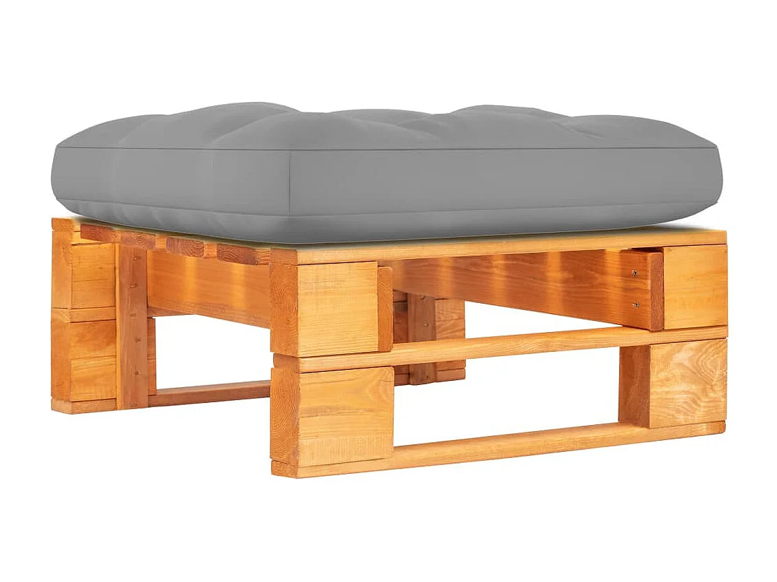 Pouf palette de jardin marron miel bois de pin imprégné