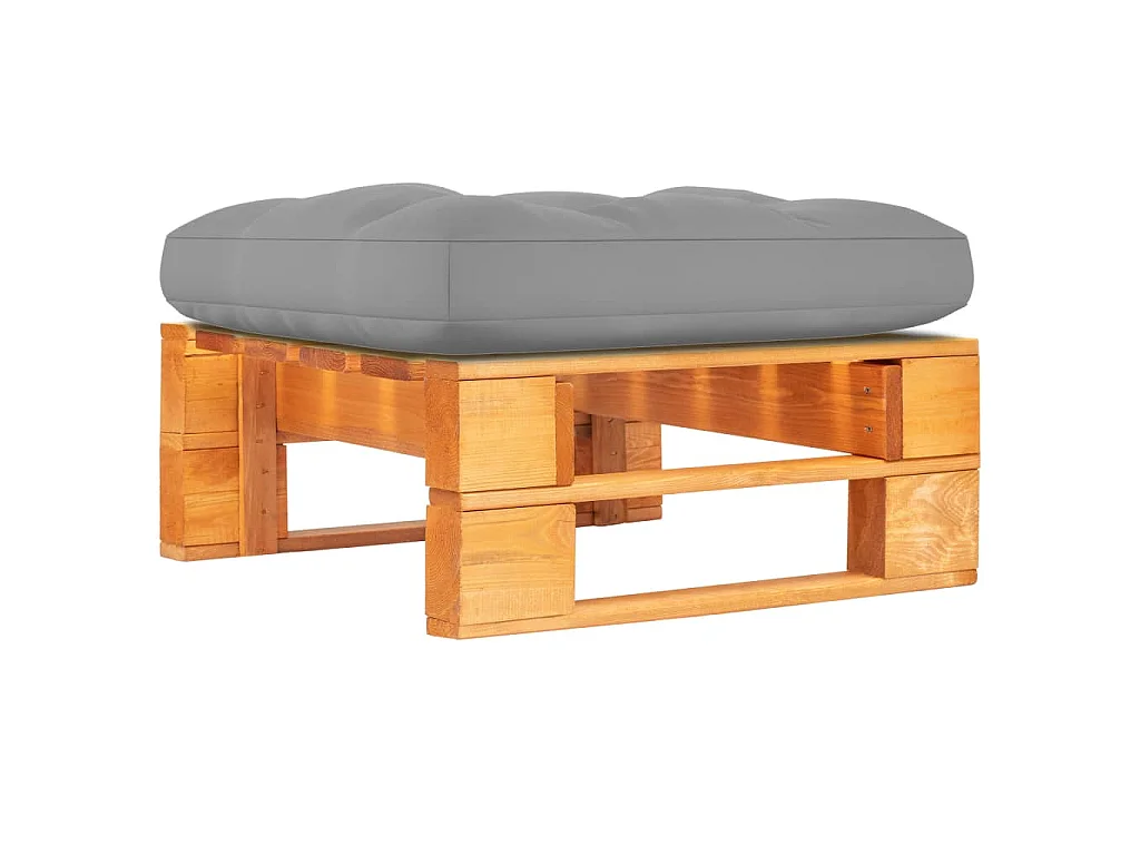 Pouf palette de jardin marron miel bois de pin imprégné