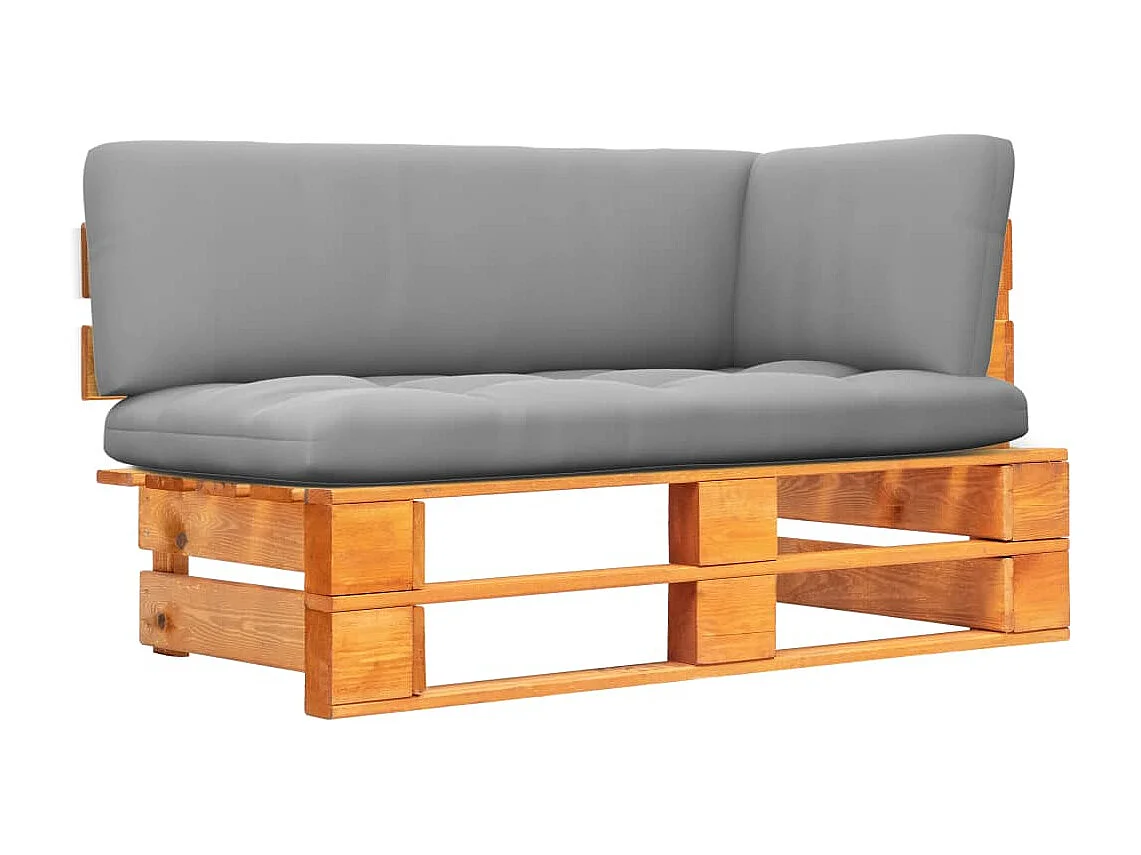 Tuinhoekbank pallet honingbruin geïmpregneerd grenenhout