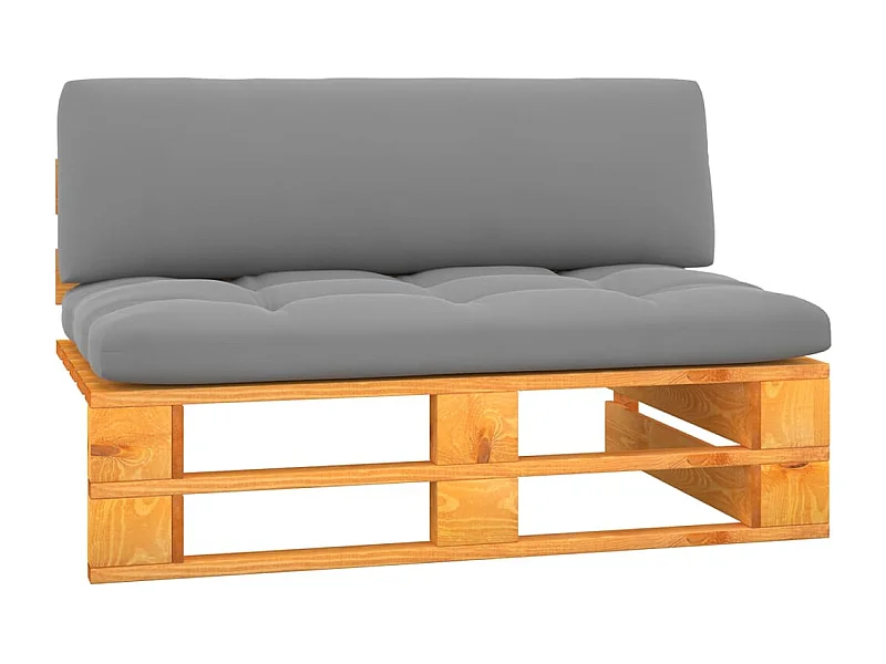 Sofá central palets jardín madera pino impregnada marrón miel