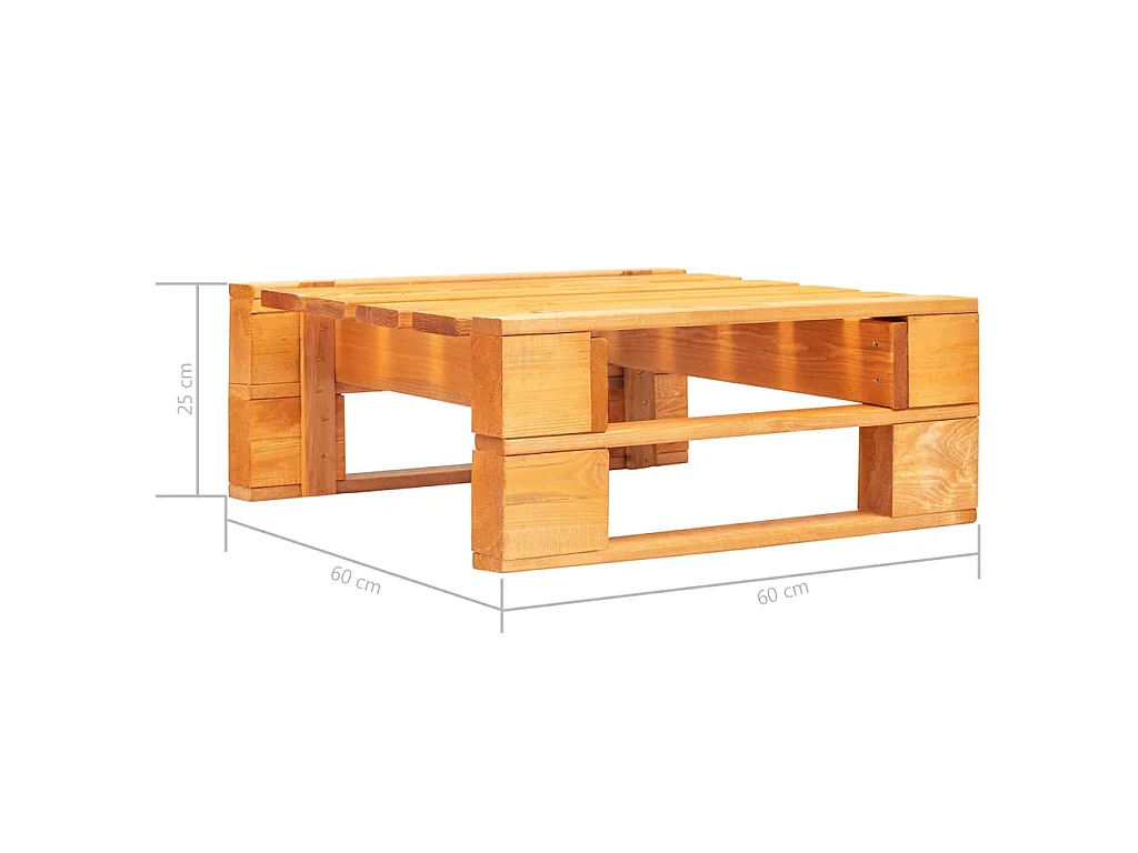 Pouf palette de jardin marron miel bois de pin imprégné