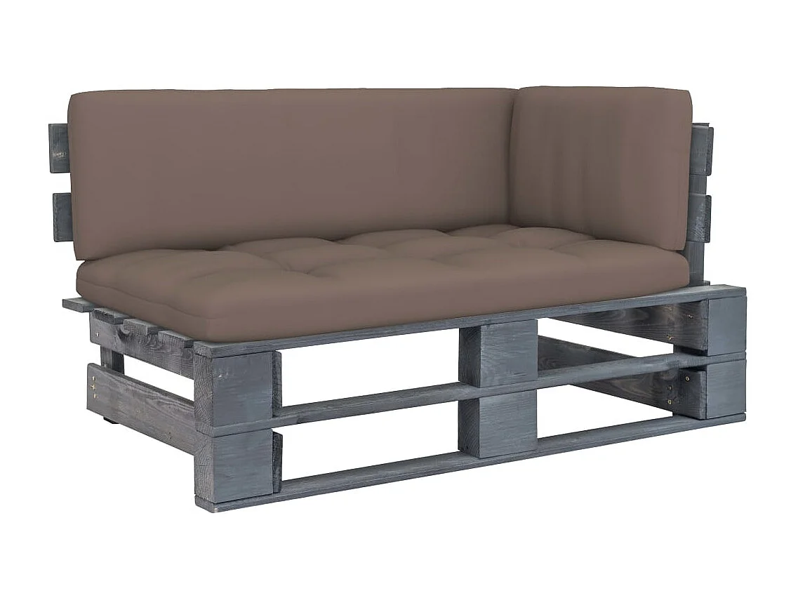 Tuinhoekbank pallet geïmpregneerd grenenhout grijs