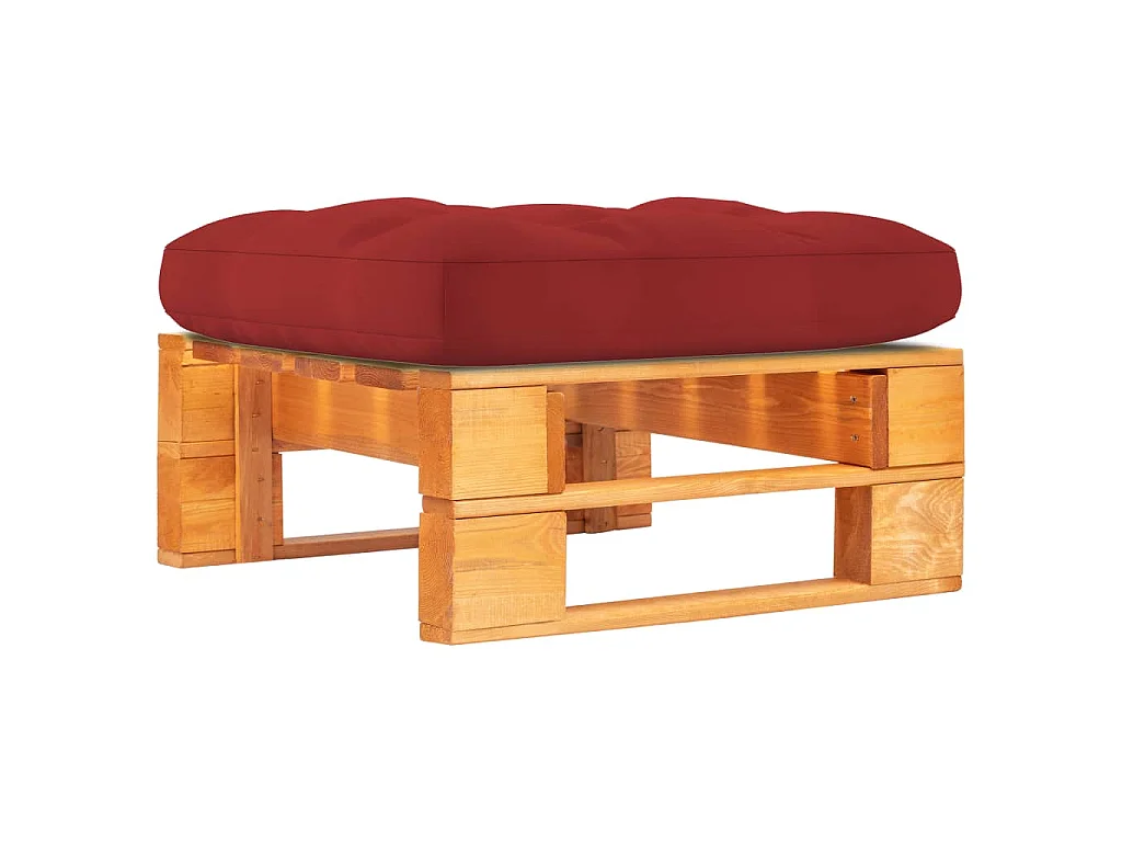 Pouf palette de jardin marron miel bois de pin imprégné