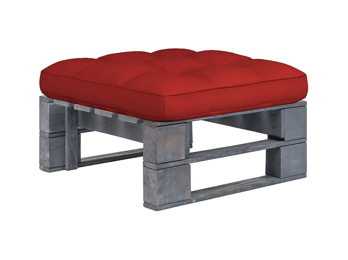 Pouf palette de jardin Bois de pin imprégné de gris