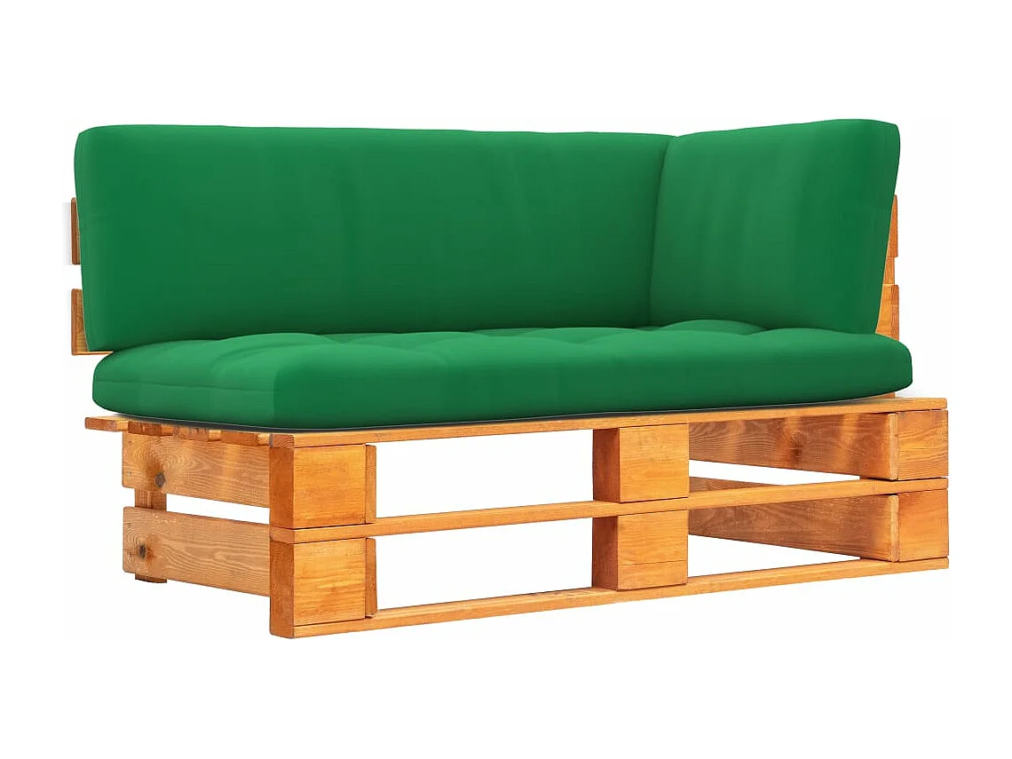 Sofá de canto paletes p/ jardim pinho impregnado castanho-mel