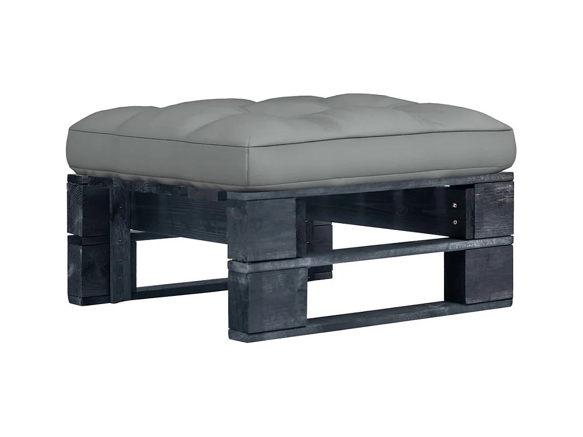Pouf palette de jardin noir bois de pin imprégné