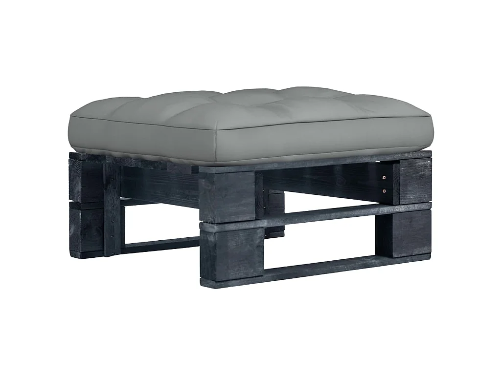 Pouf palette de jardin noir bois de pin imprégné
