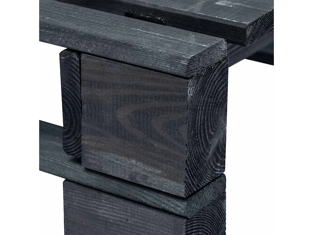 Pouf palette de jardin noir bois de pin imprégné