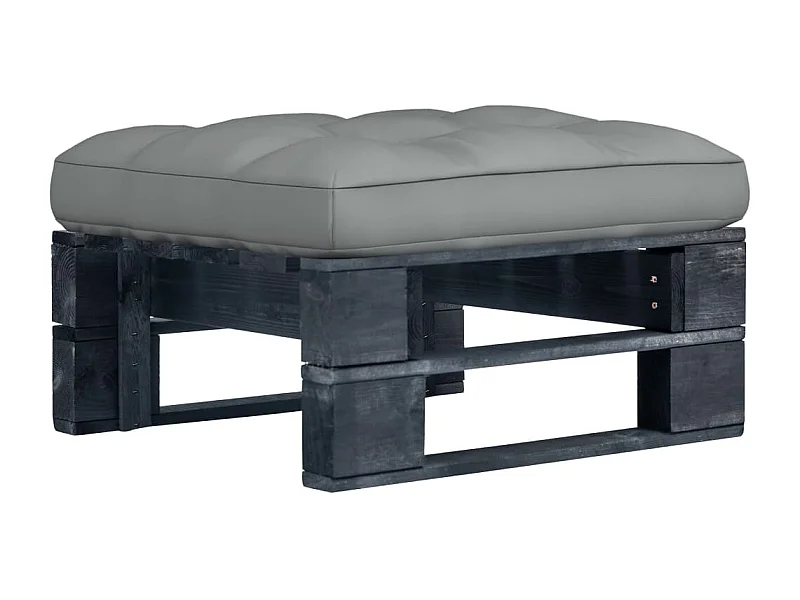 Pouf palette de jardin noir bois de pin imprégné