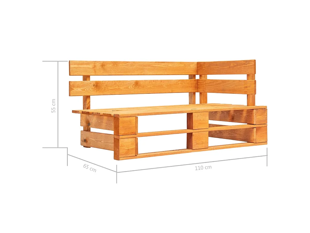 Tuinhoekbank pallet honingbruin geïmpregneerd grenenhout