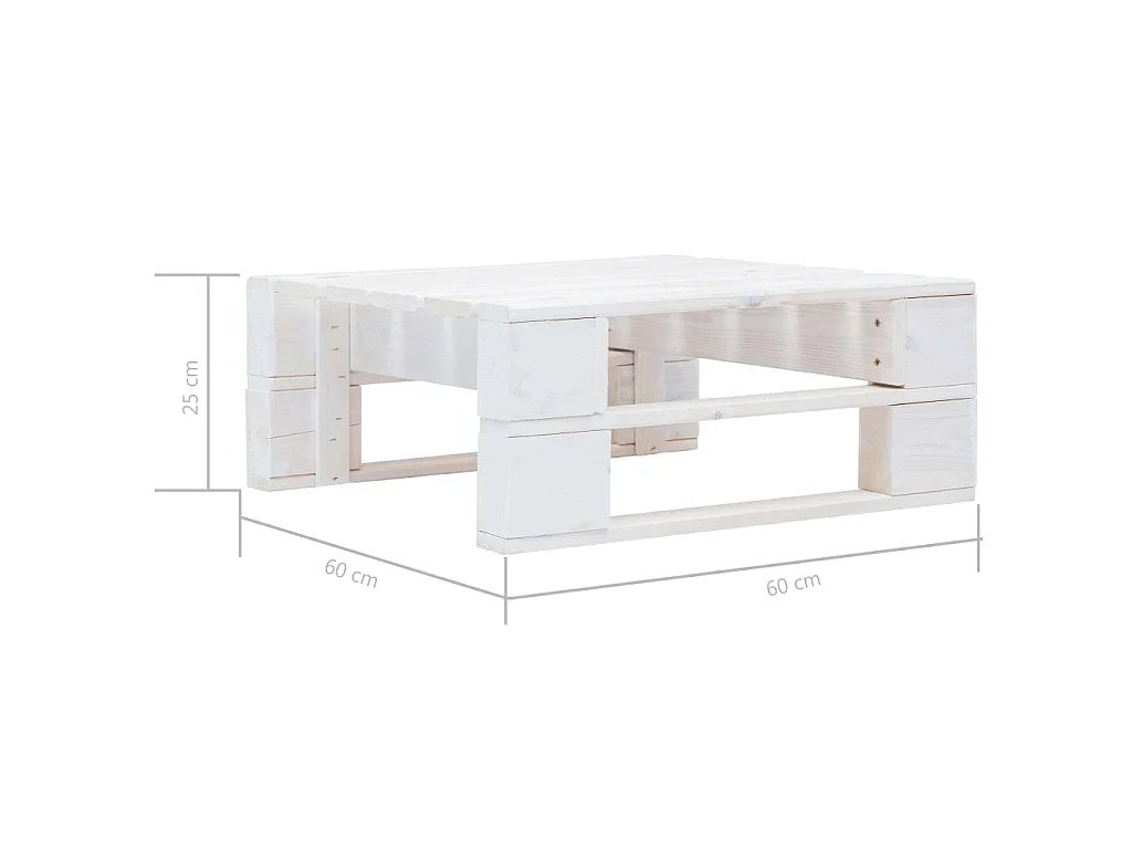 Tuinhocker pallet geïmpregneerd grenenhout wit