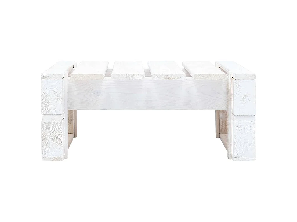 Pouf palette de jardin Bois de pin imprégné de blanc
